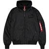 Alpha Industries MA-1 TT Giacca bomber con cappuccio da Uomo Black/Black