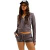 Juicy Couture Felpa da Donna Oola con Cappuccio e Chiusura Lampo, Top Hat, M