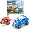 Max Build More Set giocattolo a sorpresa Inseguimento della polizia MAX Adventure, 125 pezzi, con mattoncini da costruzione adatti a bambini dai 5 anni in su per creare veicoli e molto altro
