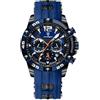 FORSINING Orologio da polso da uomo, casual, sportivo, cronografo, orologio da uomo, cinturino in silicone, orologio al quarzo, impermeabile, visualizzazione analogica