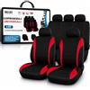 BOOST Coprisedili Auto Universali Completi, Set 9 Pezzi per Sedili Anteriori e Posteriori, Poliestere Resistente e Lavabile, Protezione Interni Auto, Compatibilità Universale (Rosso (9 PZ))