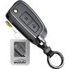WUZUTU Custodia pieghevole per chiavi compatibile con Nissan Micra Pulsar Qashqai X-Trail Murano Altima Quest Juke Kicks custodia in metallo per chiave auto a 2 tasti, grigio chiaro