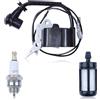 Adefol Kit di Bobina di Accensione per Motosega 2500 25cc, Bobina di Accensione con Candela di Accensione, Filtro Carburante, Sostituzione per AL-KO 2625TSB 2625T Hyundai HEL25