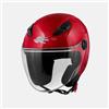 Generico Casco Jet uomo donna ideale per Moto Scooter Omologato ECE 22.06 Visiera Antigraffio, Chiusura Micrometrica e Interni Removibili Lavabili (Bordeaux lucido, M)
