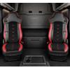 Generisch Coprisedili adatti per camion Iveco S-Way 2019, 1 + 1, in pelle/alcantara, colore nero e rosso
