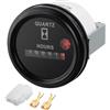 AUTOUTLET Contaore al Quarzo Rotondo con Staffa di Montaggio in Metallo | 12 a 72 V DC AC,Resistente agli Urti, Impermeabile, per Barche, Tosaerba e Trattori