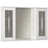 Mama Store SPECCHIERA Bagno con Inglesina e Luce LED-Bianco Lucido Laccato, L. 92 CM X P. 16 CM X H. 64 CM
