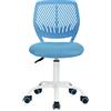 HOMYLIN, schienale, blu scrivania computer ergonomica girevole in tessuto da ufficio comoda lavoro senza braccioli Sedia da studio regolabile in altezza, Metallo polipropilene In rete, 1PC
