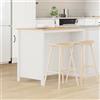 LoogCape Isola da cucina HILL bianca, 112 x 66 x 90 cm, in legno di pino massiccio, per lavori in cucina funzionali, piani di cottura creativi e design elegante della sala da pranzo, ideale per