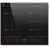 Hobsir hob Hobsir - Piano cottura a induzione con zona flessibile, 4 piastre 7200 W, montaggio 60 cm, autosufficiente con boost, timer, sicurezza bambini e funzione di mantenimento del calore, cavo di