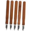 TOPBATHY Coltello da Intaglio Manico in Legno per Falegnami, 5 Pezzi | Lama in Acciaio al Manganese, Doppio Bisello per Tracciatura Precisa, Finitura Marrone Sigillata