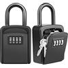 Diyife Cassaforte per Chiavi Combinazione Portatile, Compatta, 2 Pcs | Piccola, Robusta, combinazione a 4 cifre, Box Sicurezza Impermeabile per Casa e Esterno, Nero