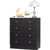 LEADZM Cassettiera Camera da Letto con 5 cassetti, Nero | settimino camera da letto, per la Camera da Letto Soggiorno e Ingresso, 66x33x73cm