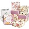 PH PandaHall 30pz Scatola Regalo Cartone Scatole di Carta per Saponetta | 5 Stili Scatole Quadrate, Scatola Regalo con Coperchio per Caramelle Cioccolato Matrimonio Compleanno Natale, 7.5x7.5x3cm