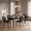 WAFTING Sedie da Pranzo Set 6 Microfibra Effetto Pelle Vintage Grigio Scuro | Schienale ergonomico, microfibra effetto pelle vintage certificata OEKO-TEX®, gambe in acciaio al carbonio, fino a 120 kg