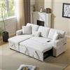 SUKY Divano ad angolo, divano letto a forma di L, estensibile, contenitore per letto, scaffale integrato, beige