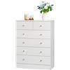LEADZM Cassettiera Camera da Letto con 6 cassetti, Bianco