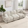 NuvlaGu Divano Cloud a 3 posti in ciniglia, moderno divano imbottito con design trapuntato, cuscino spesso, schienale ergonomico, divano morbido con 2 cuscini decorativi, comodo divano per soggiorno