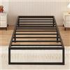 Yicensen Letto Singolo 90x190 cm con Struttura Metallica e Doghe in Acciaio | Portata 350 kg, Altezza 30 cm, Silenzioso, Montaggio Facile, Pieds Antidérapants, Nero