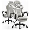 Eduzita Sedia Gaming Ergonomica con Poggiapiedi Retrattile