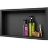 euroharry Nicchia da parete 60 x 30 x 10 cm, in acciaio inox 304, colore nero, per la conservazione del bagno, non necessita di piastrelle, doccia a incasso