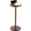shaojian Tavolino piccolo con piedistallo, tavolino rotondo in legno con supporto per telefono e base ponderata, tavolino per Martini e cocktail, per soggiorno, camper, casa e ufficio, 56 cm di altezza e 24 cm