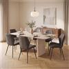 WAFTING Sedie da Pranzo Set 6 Imbottite Microfibra Effetto Pelle Tortora