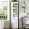 FORABAMB Mobile Alto con 3 Cassetti, Mobile da Bagno Libreria con Ripiano 180x40x30cm Mobile da Bagno con Ripiano Regolabile per Sagno, Soggiorno, Camera da Letto(Bianco)