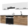 B BELINI GROUP Belini ITALIA 1 Mobile Cucina Completa 180cm Bianco-Marrone Dorato Opaco | Cucina completa componibile, mobili pensili e bassi inclusi, montaggio facile