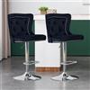 KHISCHMO Set di 2 sgabelli da bar Altezza regolabile, schienale ergonomico, seduta comoda con poggiapiedi - Design moderno per cucina, bar e soggiorno, Nero