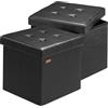 Casaria® Set 2x Sgabello Contenitore 38x38x38cm Pouf Poggiapiedi Portaoggetti Sedile Imbottito Sgabello Salvaspazio Pieghevole Camera Letto Soggiorno