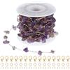 PATIKIL Catena in Rame per Gioielli Colore Viola UVA Oro/Viola UVA | 16Ft Link A Pietra Naturale, Per Collane Orecchini Bracciali Trucker Hat Chains