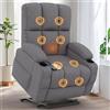 Srfzluxy Poltrona massaggiante elettrica regolabile con funzione sdraiata, funzione di calore, tipo C e porte USB, 4 tasche laterali, 2 portabevande da lettura, poltrona TV, soggiorno