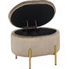IlGruppone Panca Imbottita in Velluto, Contenitore Portaoggetti da Ingresso e Camera - Panca Fondo Letto con Gambe in Metallo Dorato - Idea Regalo Arredo Casa Salvaspazio (Beige)