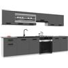 B BELINI GROUP Belini ITALIA 4 Mobile Cucina Completa Componibile 260cm Grigio | Cucina completa componibile, mobili pensili e bassi inclusi, montaggio facile