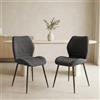 WAFTING Sedie da Pranzo Set 2 Microfibra Effetto Pelle Vintage Grigio Scuro | Schienale ergonomico, microfibra effetto pelle vintage certificata OEKO-TEX®, gambe in acciaio al carbonio, fino a 120 kg