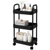 cecaro group Carrello Multiuso 3 Ripiani con Ruote - Organizer Salvaspazio in Plastica Resistente, Mobiletto Portaoggetti per Bagno, Cucina, Ufficio e Camera da Letto - 30x27x70 cm