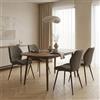 WAFTING Sedie da Pranzo Set 4 Imbottite Microfibra Effetto Pelle Tortora