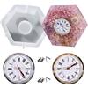 Allazone Stampi in Silicone per Resina, Grandi Esagono Stampi in Silicone Orologio, 2 Pz Inserto Orologio Stampo in Resina per La Conservazione dei Fiori, Decorazioni per La Casa