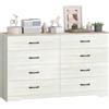 HOMCOM Cassettiera 8 Cassetti Salvaspazio 140x40x86 cm Color Noce Grigio