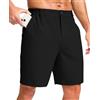 Rayson Pantaloncini Uomo Estivi Bermuda da Lavoro con 2 Tasche e Elastico in Vita Pantaloni Corti con Cerniera Leggeri e Traspiranti per Fitness e Casual(Nero, M)