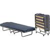 Dmora Talamo Italia Dmora - Letto Pieghevole Balaguer, Brandina con Rete a doghe e Materasso Incluso, Letto con Ruote, Cm 190x80h30
