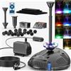 Biling - Filtro per laghetto con lampada UV e illuminazione RGB, pompa per laghetto da 40W 2500L/H con filtro, 3 fontane, silenziosa pompa filtrante per laghetti da giardino fino a 3600 litri