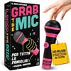 Lucky Egg Grab The Mic - Giochi Da Tavolo Karaoke Per Tutta La Famiglia Con Microfono In Schiuma, Dai 8 Anni In Su, Da 2 A 10 Giocatori - Giochi Per Chi Non Sa Cantare Con 240 Testi - 120 Carte - Prima Edizione