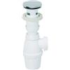 Wirquin 30723121 30723121-Set Completo di Scarico per lavabo sifone, piletta per valvola Quick-clac e troppopieno Integrato, Bianco
