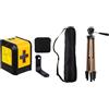 Amazon Basics Kit Livella Laser & Treppiede, Linee Incrociate Autolivellante Verde 18m con Treppiede Alluminio 127cm, per Quadri, Piastrellatura, Mensole, Edilizia, Interno ed Esterno