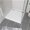 AURLANE Piatto con flusso lineare in acrilico bianco, 90x90x4cm WHITNESS II 90