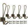 Mokife Ganci appendiabiti in filo resistente, confezione da 5 ganci da parete vintage, doppi ganci in metallo con viti per appendere vestiti, giacche, accappatoi, asciugamani, cappelli, chiavi, borse