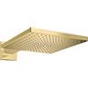 hansgrohe Raindance E - Soffione doccia a risparmio idrico (EcoSmart), Doccia a pioggia quadrato (300 mm) con 1 getto per montaggio a parete, oro lucido, 26239990