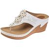 Cocila Infradito Donna Eleganti Ciabatte Zeppa Casa Mare Piscina Sandali Da Estate Nuovo Modello Decorazione Floreale Semplice Suola Spessa Comode Scarpe Spiaggia Versatili Casuali Antiscivolo